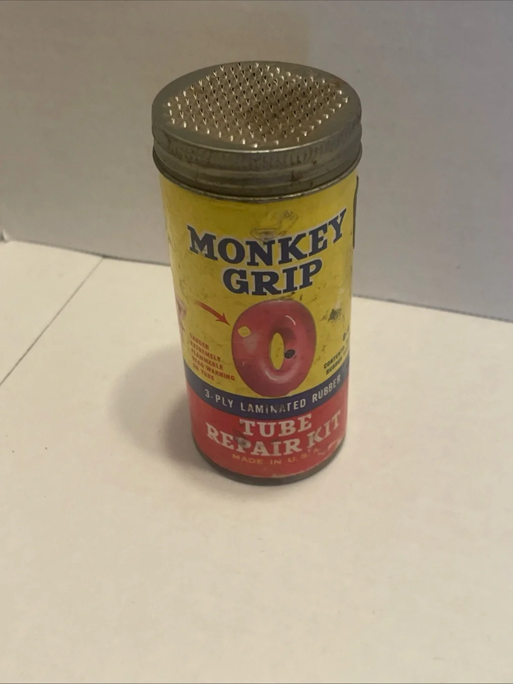 Monkey Grip Yellow & Red tin & Tube Repair Kit w/contents